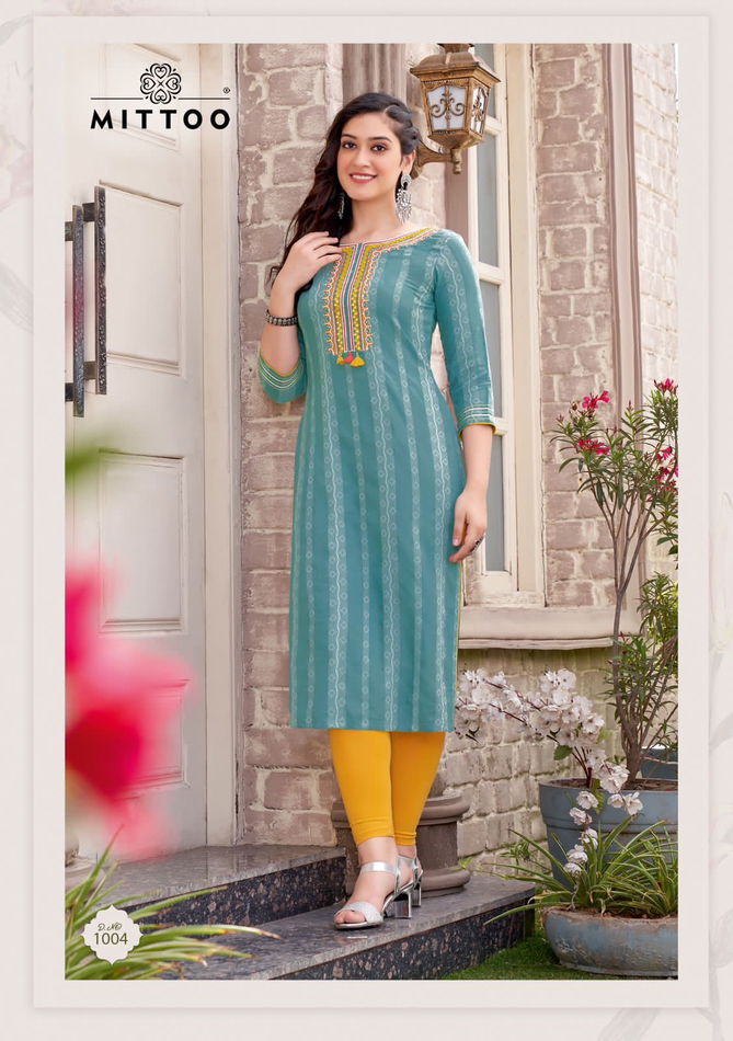 Mittoo Chand Embroidery Designer Kurtis Catalog
